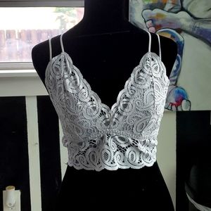 Victoria secret pink - gray lace bralette